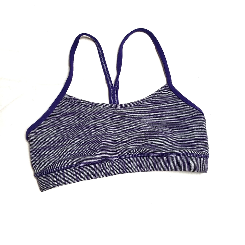 Lululemon Flow Y Bra IV Purple Mesh Sports Bra